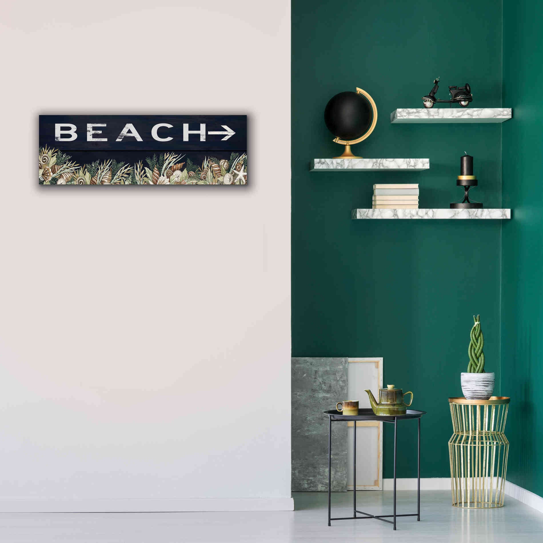 'Beach Sign' by Cindy Jacobs, Canvas Wall Art,36 x 12
