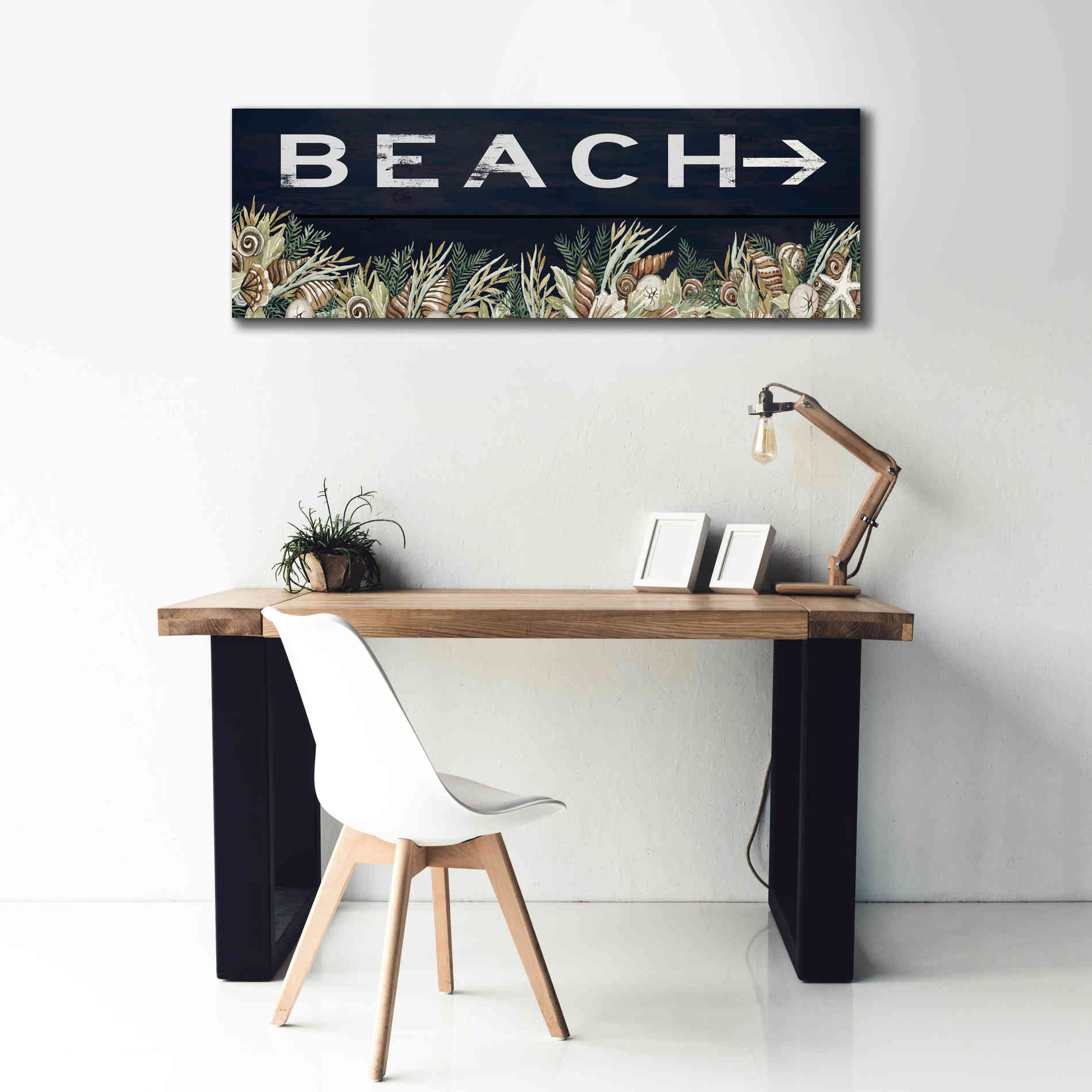 'Beach Sign' by Cindy Jacobs, Canvas Wall Art,60 x 20
