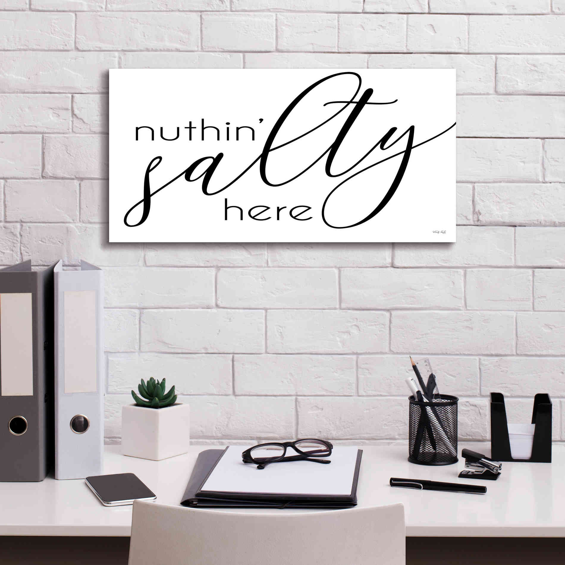 'Nuth'n Salty Here' by Cindy Jacobs, Canvas Wall Art,24 x 12