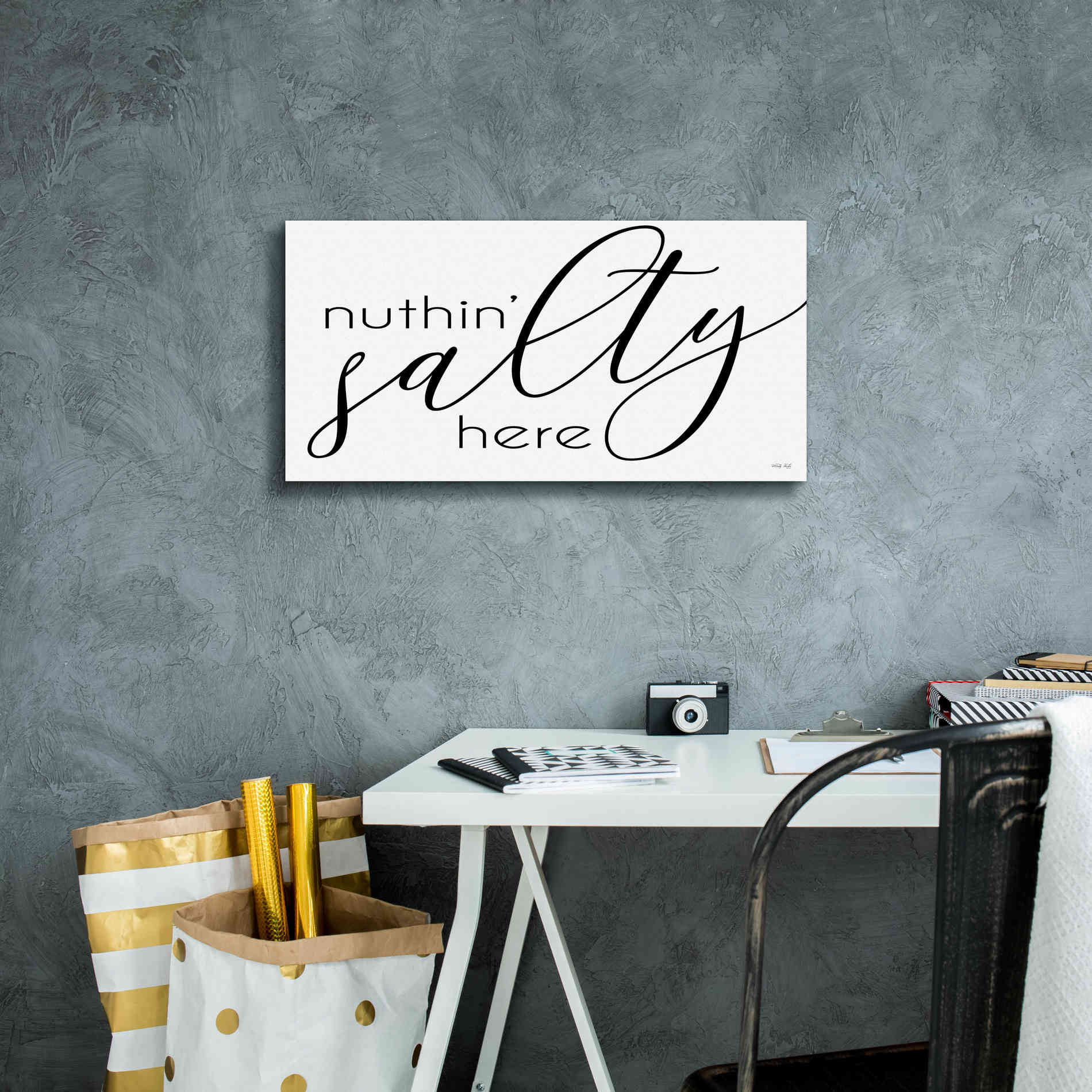 'Nuth'n Salty Here' by Cindy Jacobs, Canvas Wall Art,24 x 12