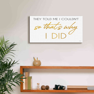 'I Did' by Cindy Jacobs, Canvas Wall Art,24 x 12