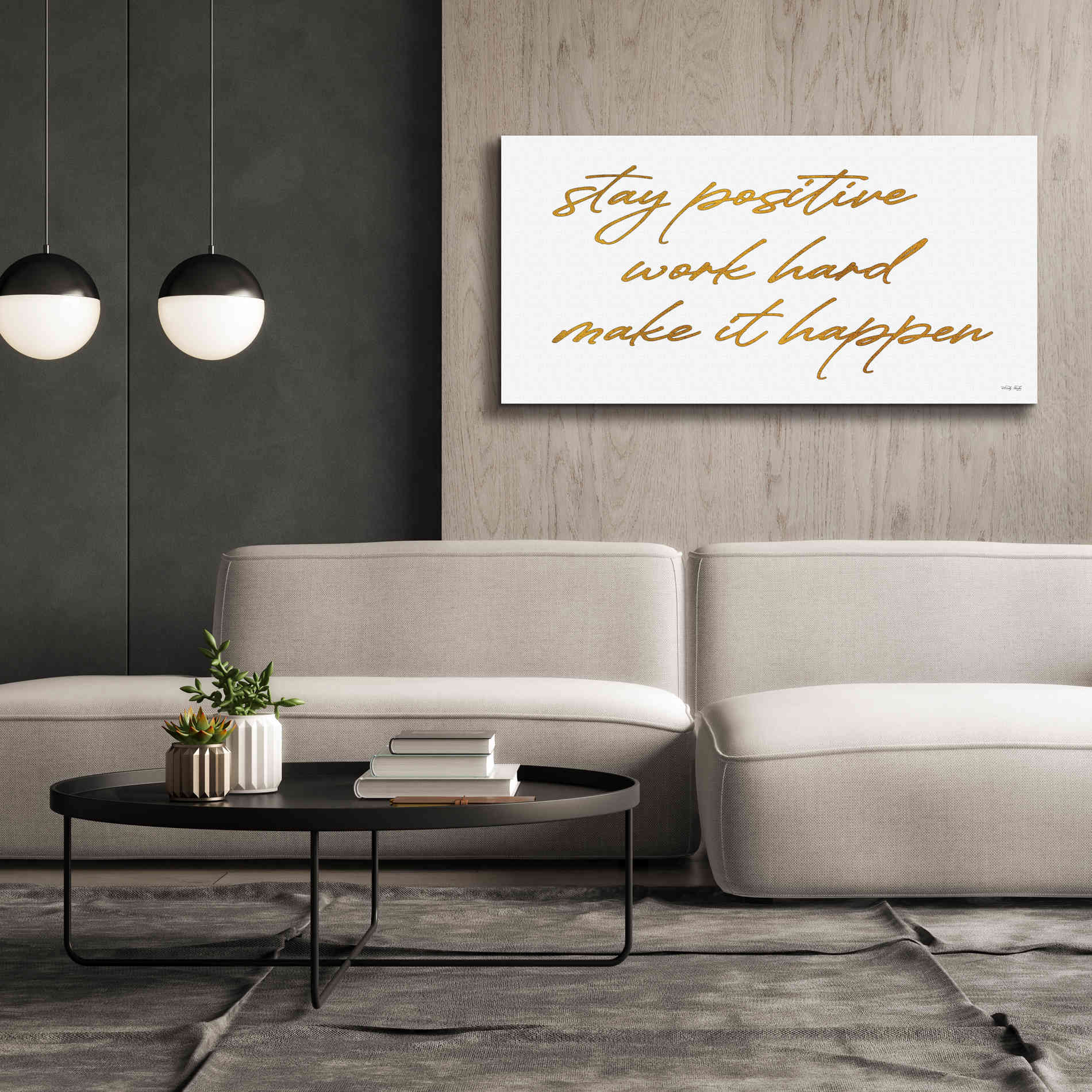 'Stay Positive' by Cindy Jacobs, Canvas Wall Art,60 x 30