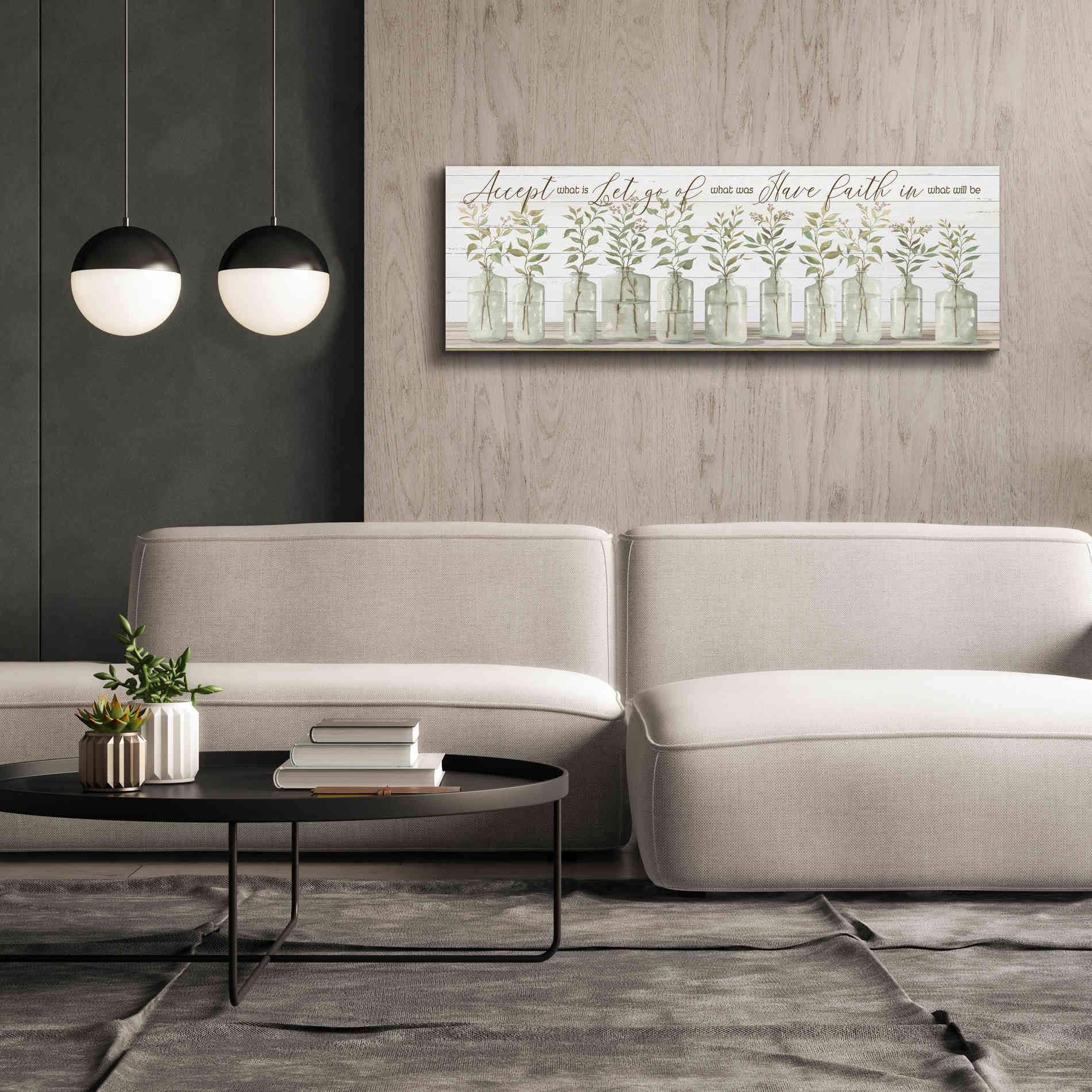 'Accept What Is' by Cindy Jacobs, Canvas Wall Art,60 x 20