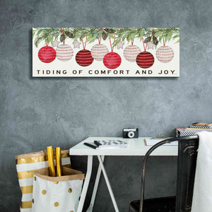 'Tidings of Comfort Ornaments' by Cindy Jacobs, Canvas Wall Art,36 x 12