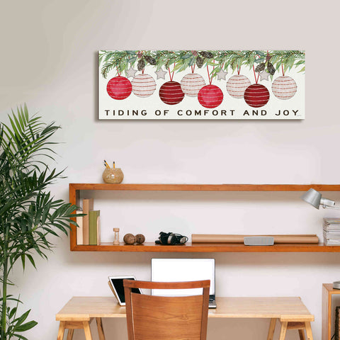 Image of 'Tidings of Comfort Ornaments' by Cindy Jacobs, Canvas Wall Art,36 x 12