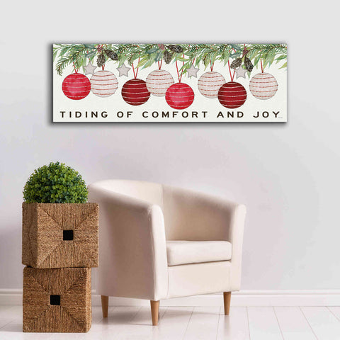 Image of 'Tidings of Comfort Ornaments' by Cindy Jacobs, Canvas Wall Art,60 x 20