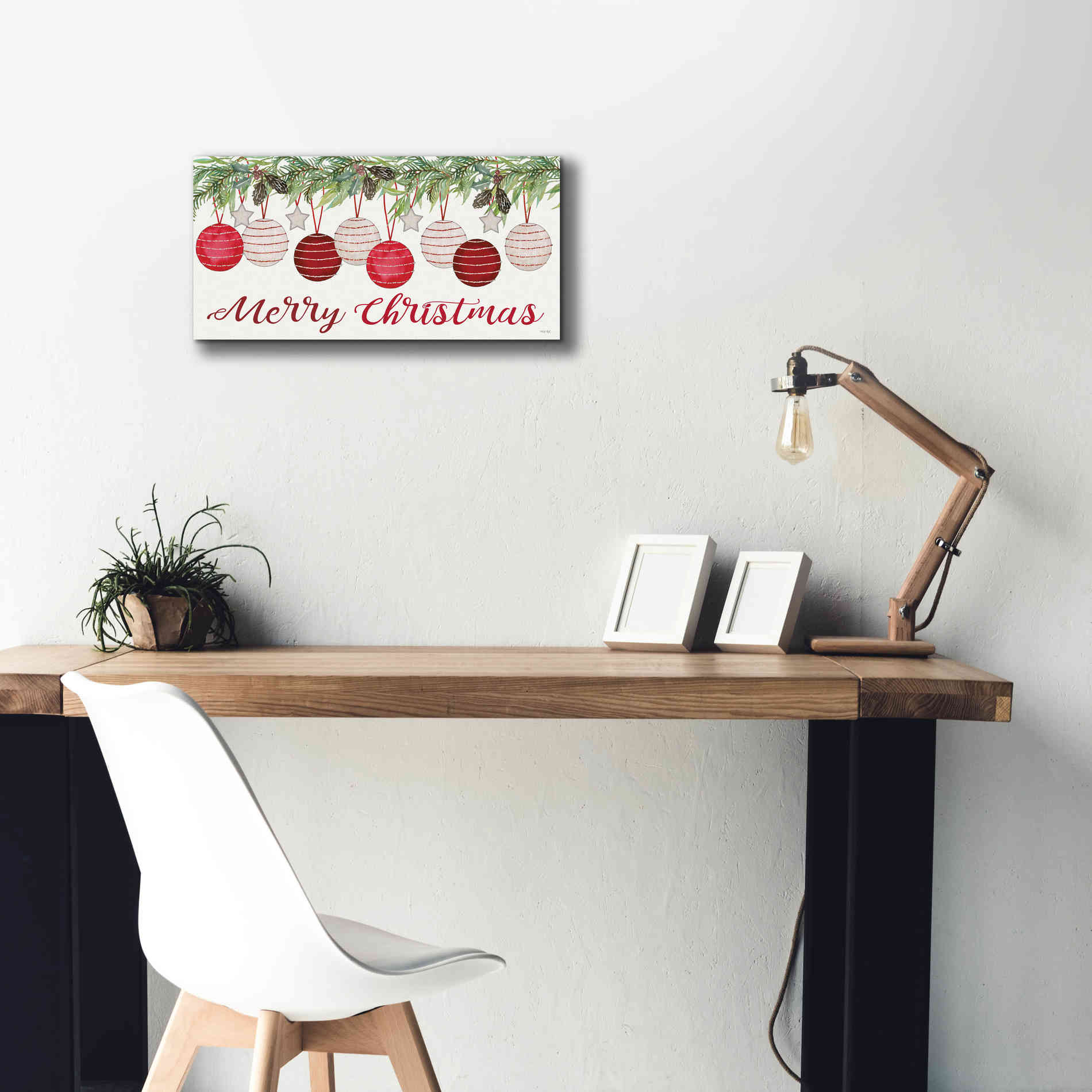 'Merry Christmas Ornaments' by Cindy Jacobs, Canvas Wall Art,24 x 12