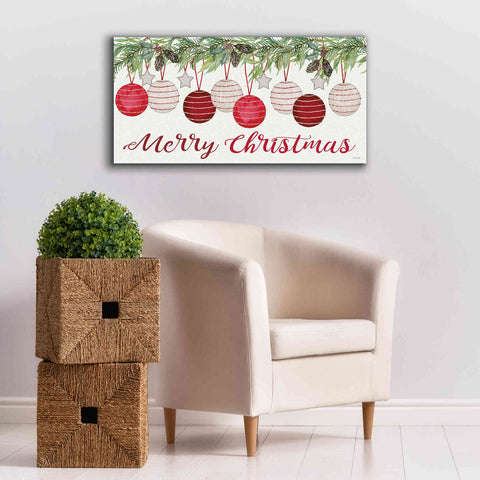 Image of 'Merry Christmas Ornaments' by Cindy Jacobs, Canvas Wall Art,40 x 20