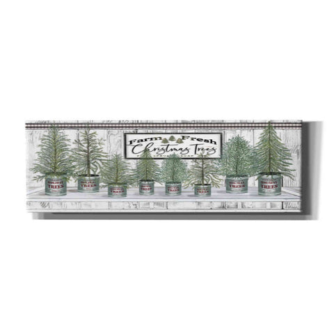 Image of 'Galvanized Pots White Christmas Trees I' by Cindy Jacobs, Canvas Wall Art