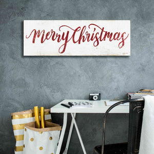 'Merry Christmas Cursive' by Cindy Jacobs, Canvas Wall Art,36 x 12
