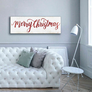 'Merry Christmas Cursive' by Cindy Jacobs, Canvas Wall Art,60 x 20