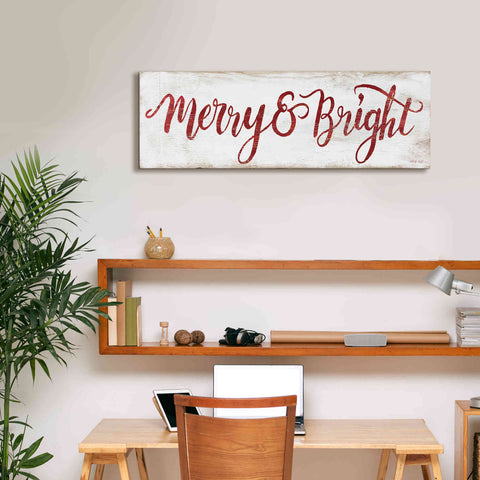 Image of 'Merry & Bright Cursive' by Cindy Jacobs, Canvas Wall Art,36 x 12