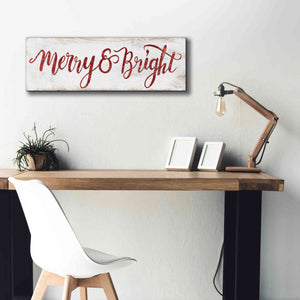 'Merry & Bright Cursive' by Cindy Jacobs, Canvas Wall Art,36 x 12