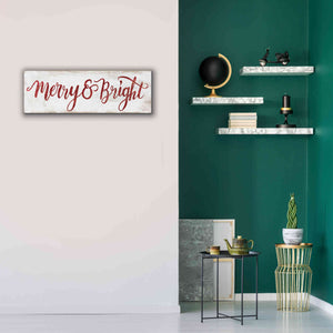 'Merry & Bright Cursive' by Cindy Jacobs, Canvas Wall Art,36 x 12