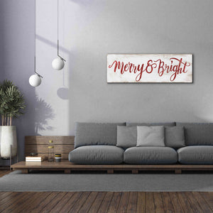 'Merry & Bright Cursive' by Cindy Jacobs, Canvas Wall Art,60 x 20
