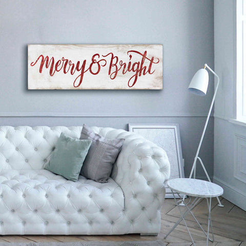 Image of 'Merry & Bright Cursive' by Cindy Jacobs, Canvas Wall Art,60 x 20