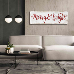 'Merry & Bright Cursive' by Cindy Jacobs, Canvas Wall Art,60 x 20