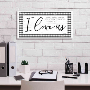 'I Love Us' by Cindy Jacobs, Canvas Wall Art,24 x 12