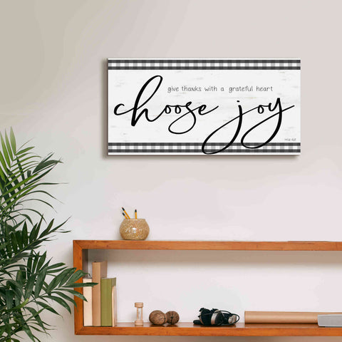 Image of 'Choose Joy Plaid' by Cindy Jacobs, Canvas Wall Art,24 x 12
