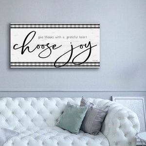 'Choose Joy Plaid' by Cindy Jacobs, Canvas Wall Art,60 x 30