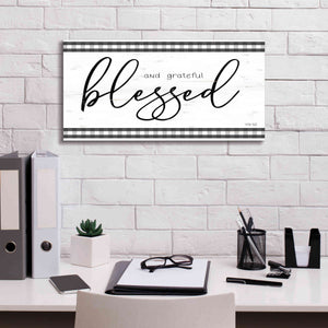 'Blessed and Grateful Plaid' by Cindy Jacobs, Canvas Wall Art,24 x 12