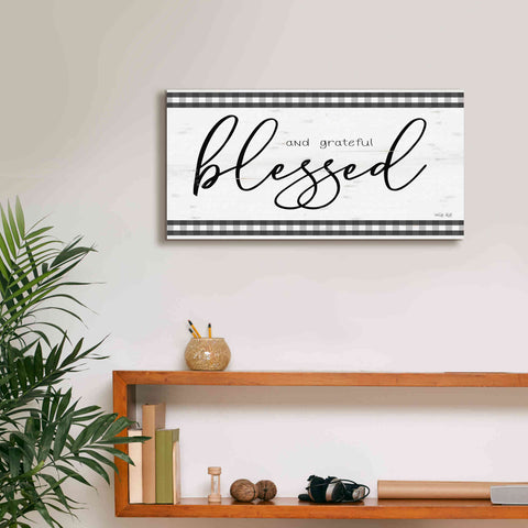 Image of 'Blessed and Grateful Plaid' by Cindy Jacobs, Canvas Wall Art,24 x 12