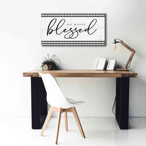 'Blessed and Grateful Plaid' by Cindy Jacobs, Canvas Wall Art,40 x 20