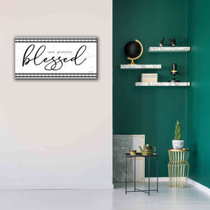 'Blessed and Grateful Plaid' by Cindy Jacobs, Canvas Wall Art,40 x 20