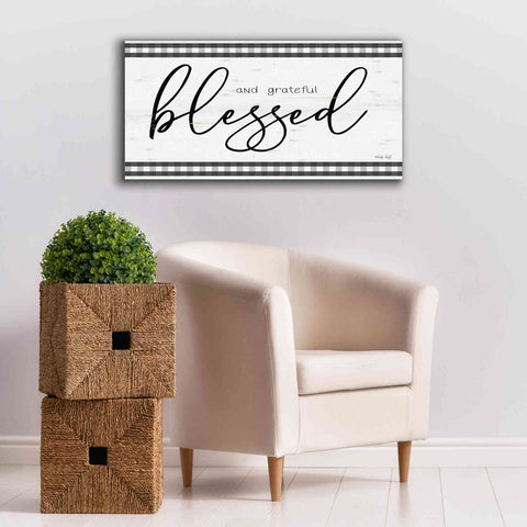 Image of 'Blessed and Grateful Plaid' by Cindy Jacobs, Canvas Wall Art,40 x 20