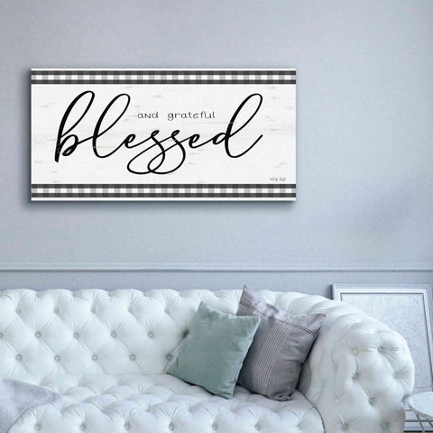 Image of 'Blessed and Grateful Plaid' by Cindy Jacobs, Canvas Wall Art,60 x 30