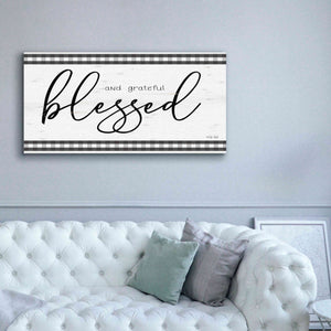'Blessed and Grateful Plaid' by Cindy Jacobs, Canvas Wall Art,60 x 30