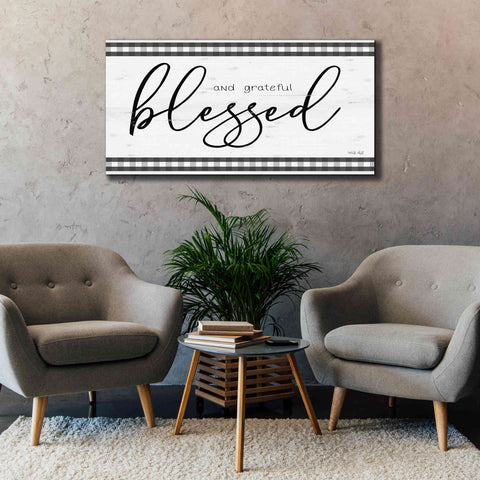 Image of 'Blessed and Grateful Plaid' by Cindy Jacobs, Canvas Wall Art,60 x 30