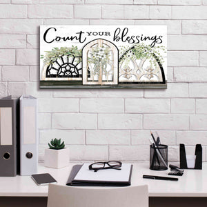 'Count Your Blessings' by Cindy Jacobs, Canvas Wall Art,24 x 12