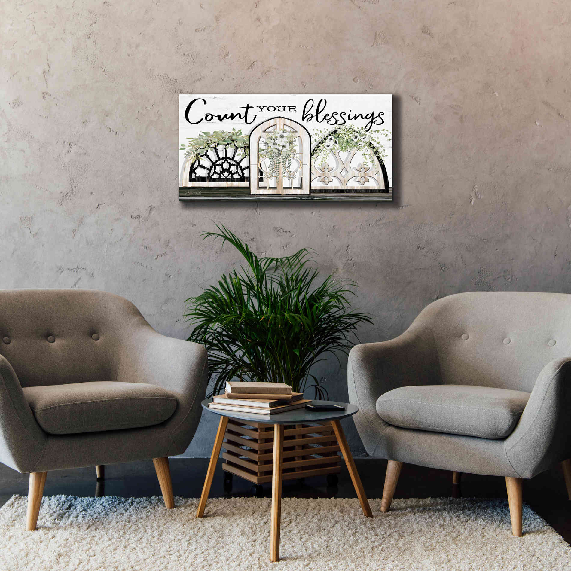'Count Your Blessings' by Cindy Jacobs, Canvas Wall Art,40 x 20