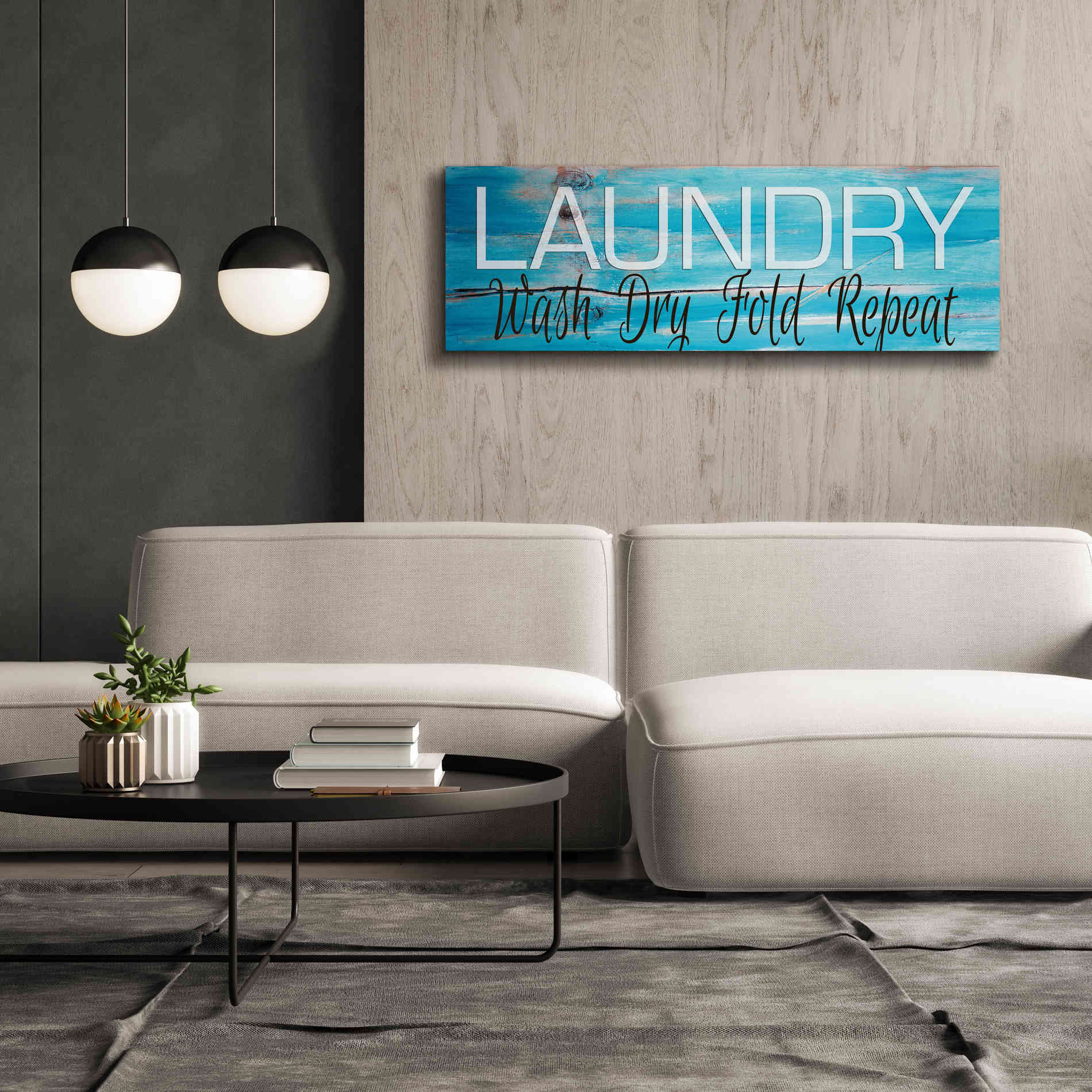 'Laundry - Wash, Dry, Fold, Repeat 2' by Cindy Jacobs, Canvas Wall Art,60 x 20