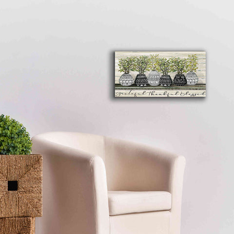 Image of 'Grateful Mud Cloth Vase' by Cindy Jacobs, Canvas Wall Art,24 x 12