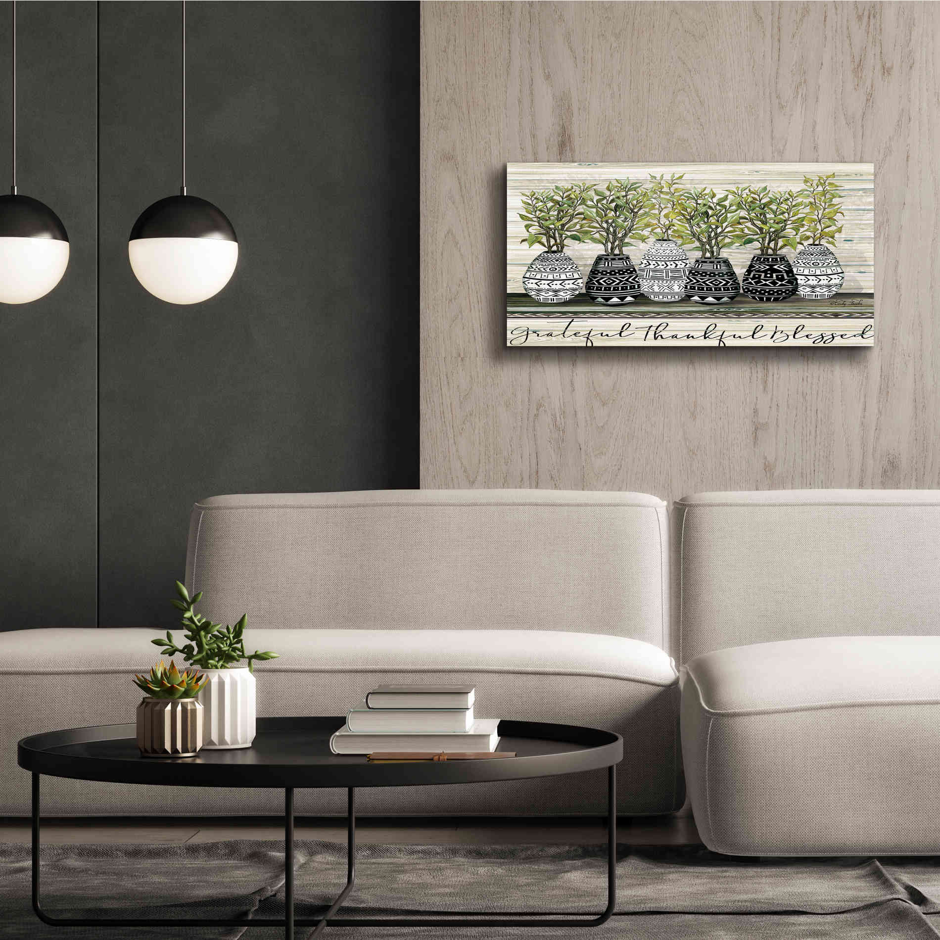 'Grateful Mud Cloth Vase' by Cindy Jacobs, Canvas Wall Art,40 x 20