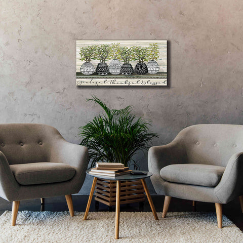 Image of 'Grateful Mud Cloth Vase' by Cindy Jacobs, Canvas Wall Art,40 x 20