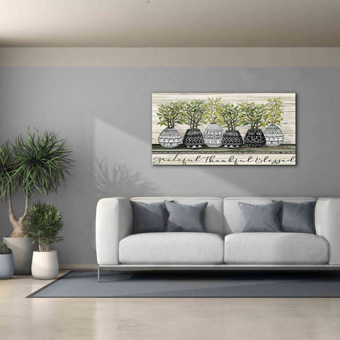Image of 'Grateful Mud Cloth Vase' by Cindy Jacobs, Canvas Wall Art,60 x 30