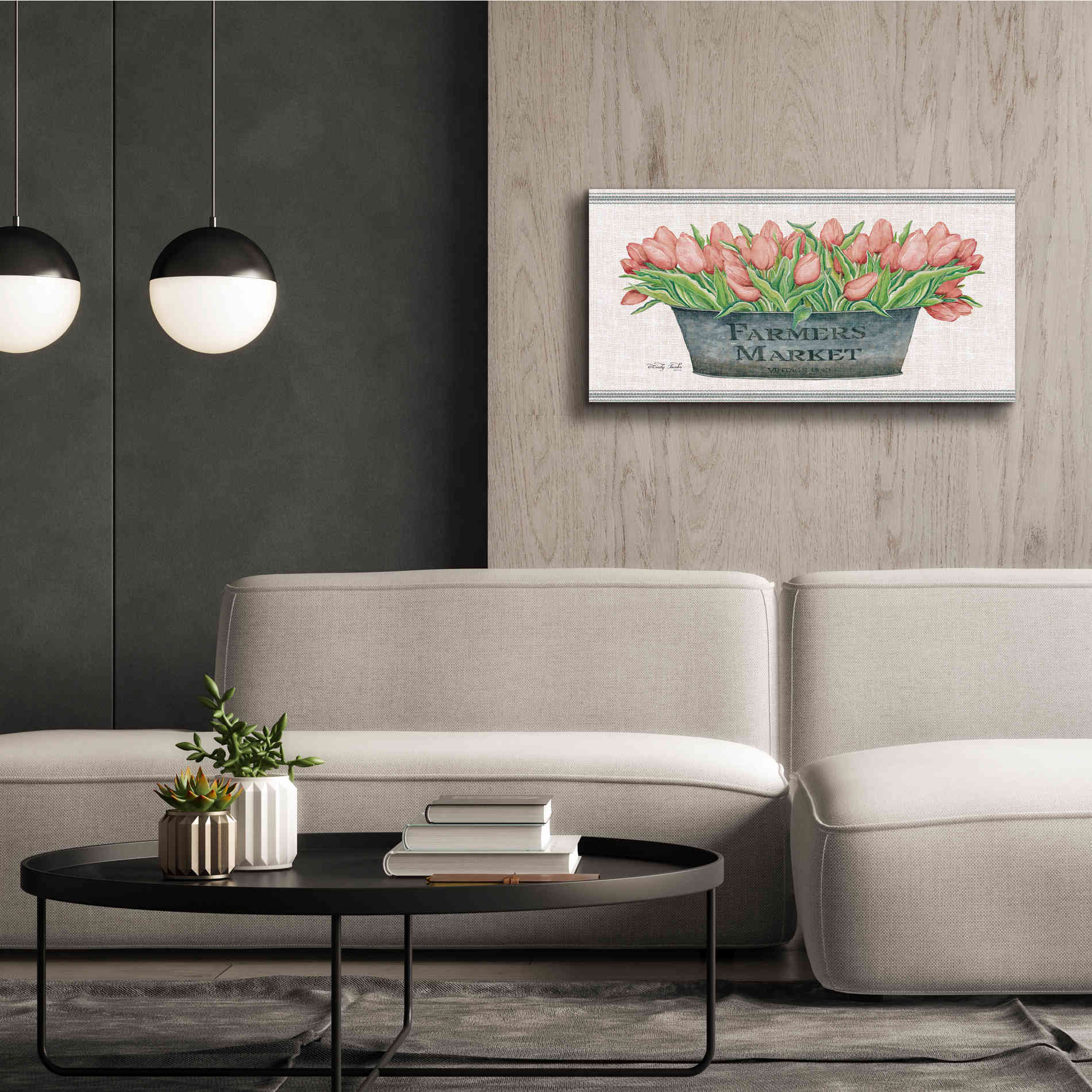 'Farmer's Market Blush Tulips' by Cindy Jacobs, Canvas Wall Art,40 x 20