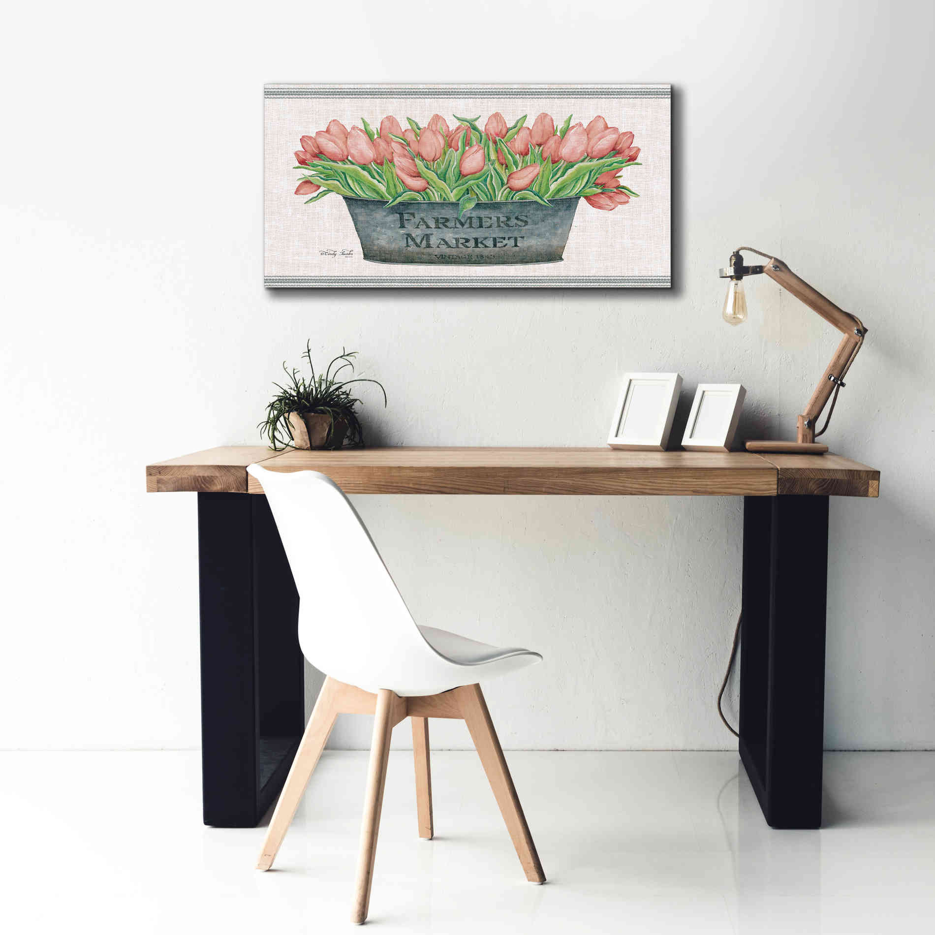 'Farmer's Market Blush Tulips' by Cindy Jacobs, Canvas Wall Art,40 x 20