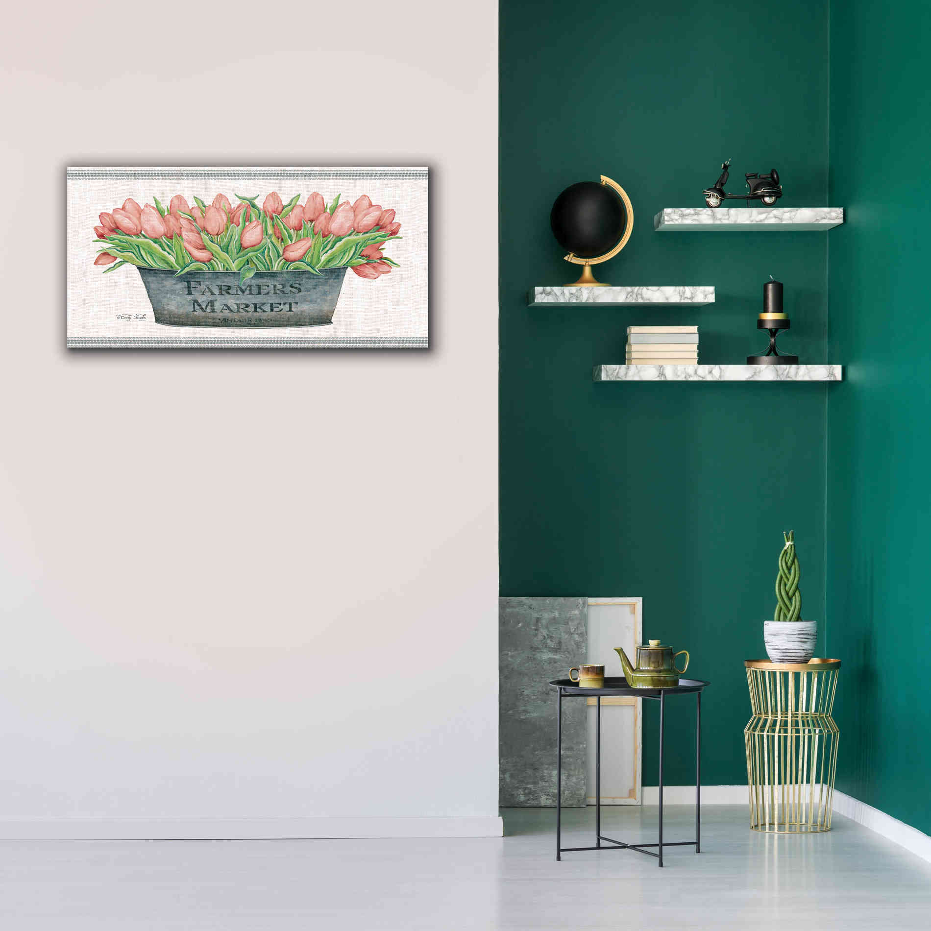 'Farmer's Market Blush Tulips' by Cindy Jacobs, Canvas Wall Art,40 x 20