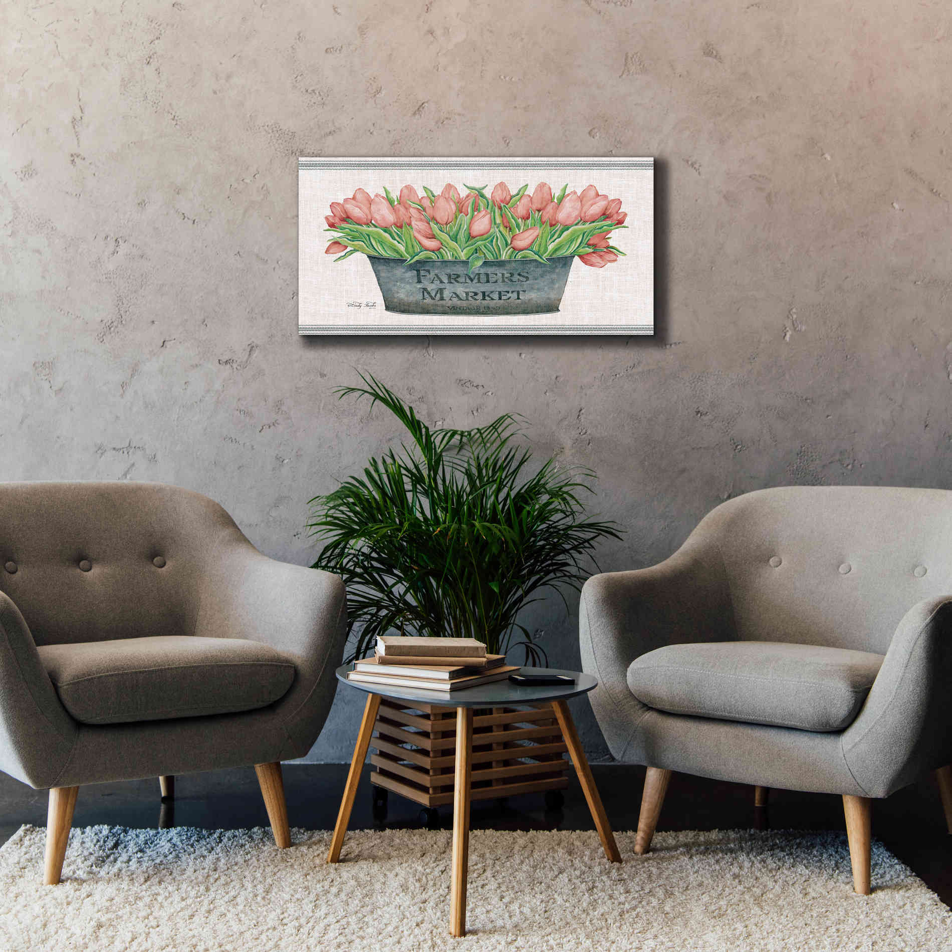 'Farmer's Market Blush Tulips' by Cindy Jacobs, Canvas Wall Art,40 x 20