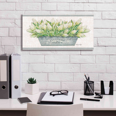 Image of 'Flowers & Garden White Tulips' by Cindy Jacobs, Canvas Wall Art,24 x 12
