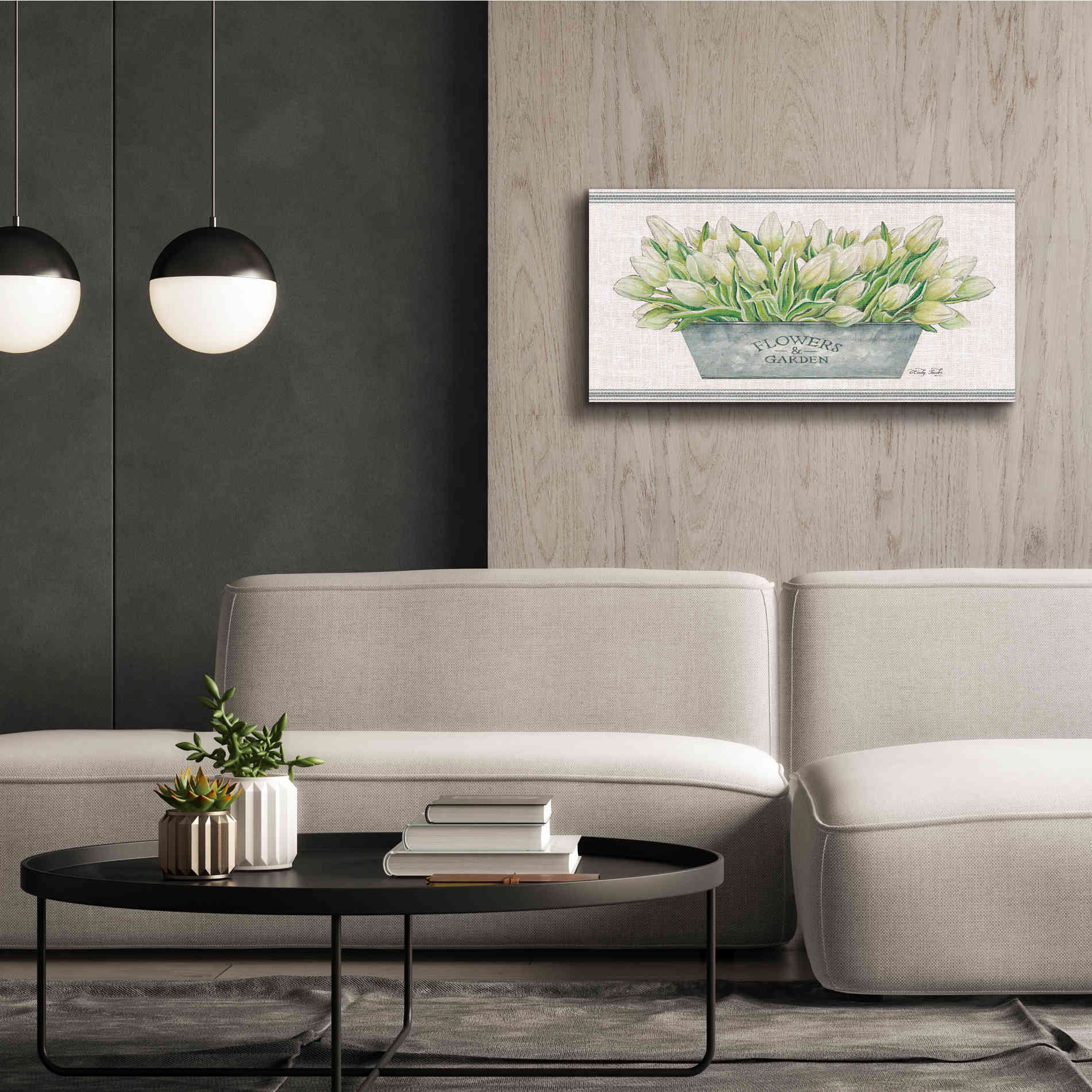 'Flowers & Garden White Tulips' by Cindy Jacobs, Canvas Wall Art,40 x 20