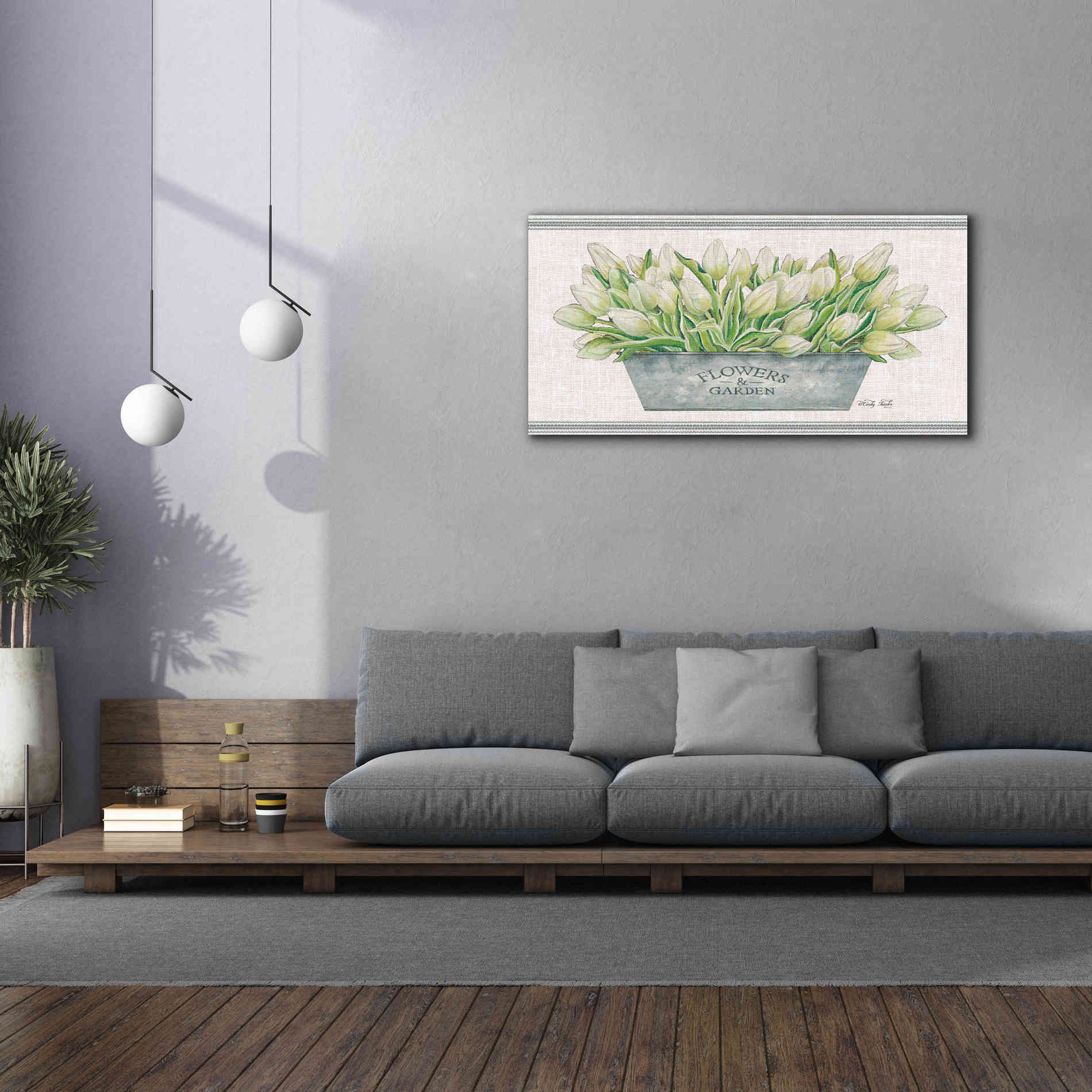 'Flowers & Garden White Tulips' by Cindy Jacobs, Canvas Wall Art,60 x 30