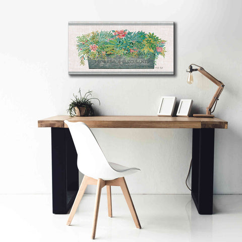 Image of 'Flowers & Succulents' by Cindy Jacobs, Canvas Wall Art,40 x 20
