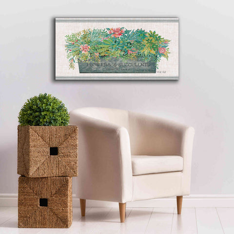 Image of 'Flowers & Succulents' by Cindy Jacobs, Canvas Wall Art,40 x 20