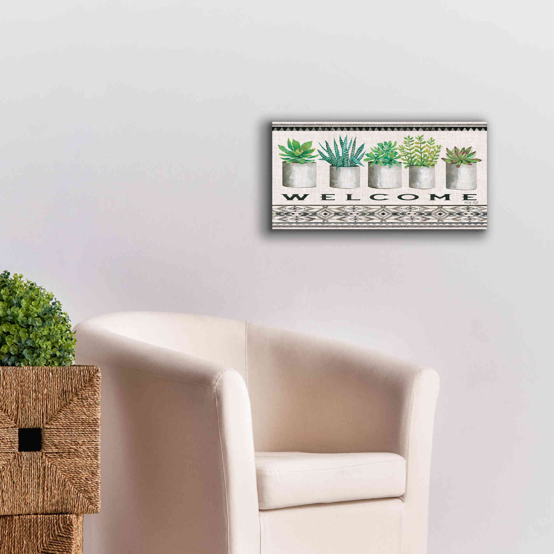 'Native Welcome' by Cindy Jacobs, Canvas Wall Art,24 x 12