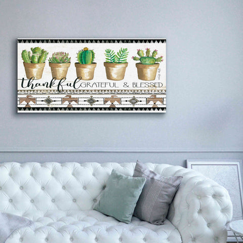 Image of 'Native Thankful Grateful' by Cindy Jacobs, Canvas Wall Art,60 x 30